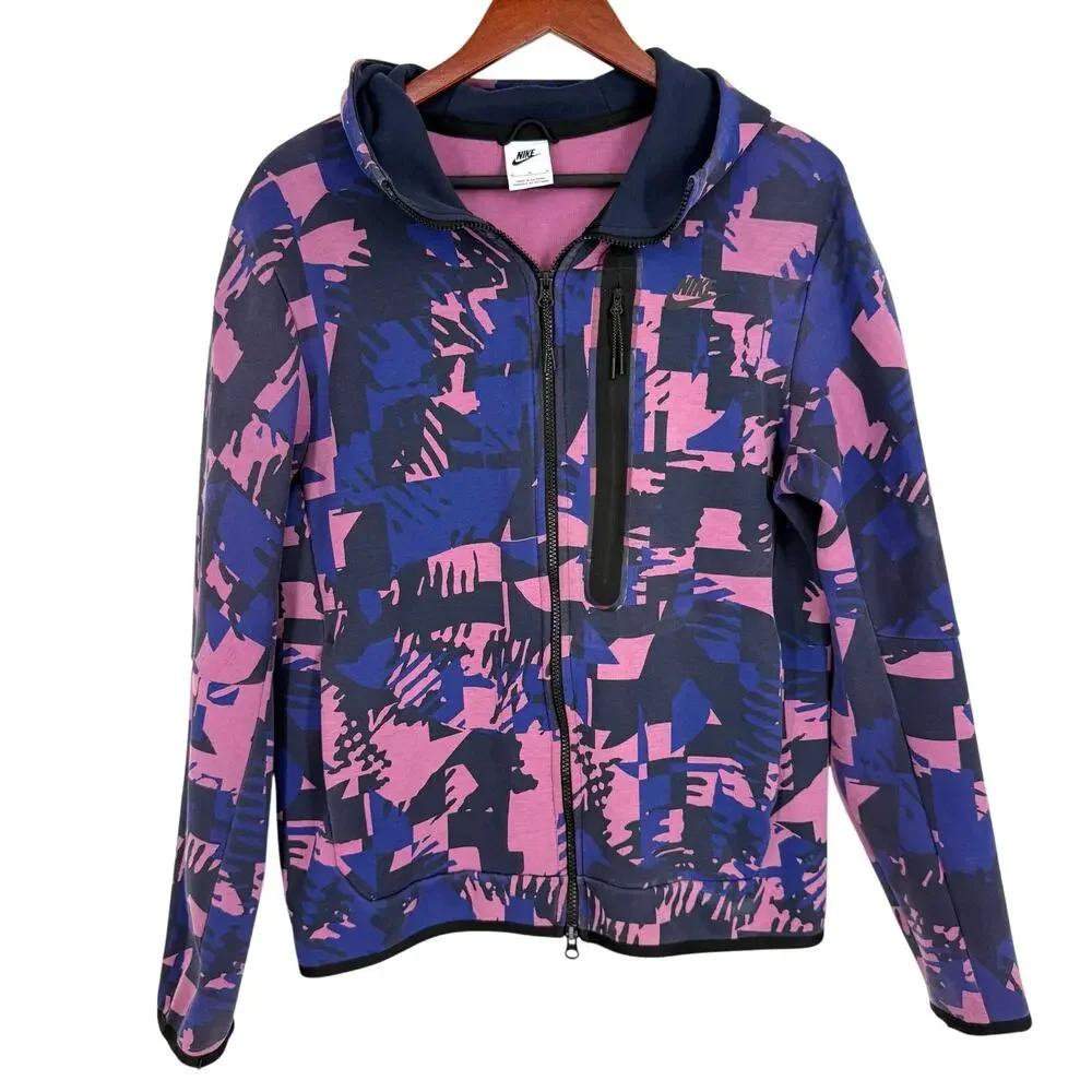 Nike Sportswear Mens Medium Tech Fleece Purple Full Zip Long Sleeve Jacket Top